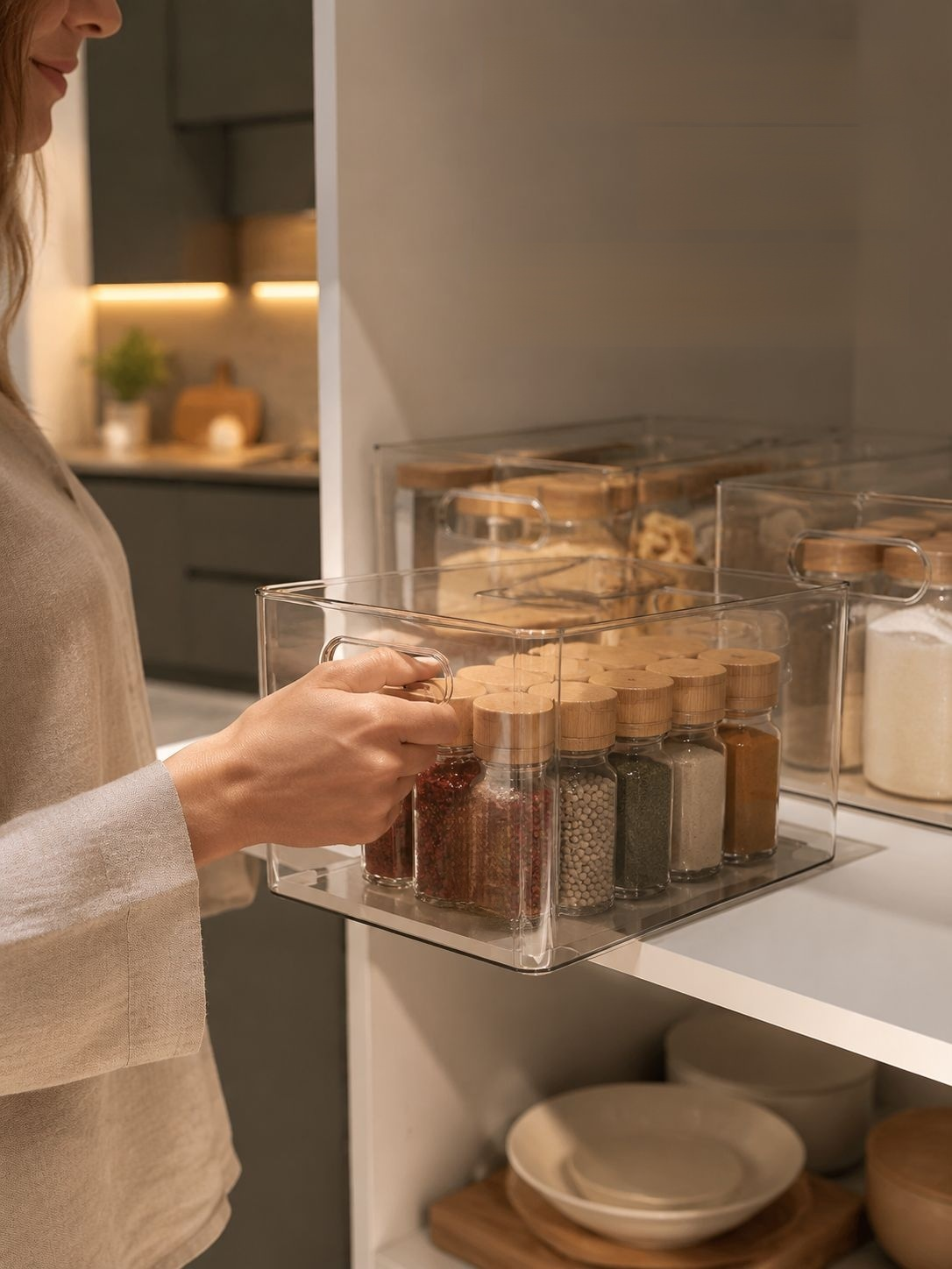 Organizer-Box für Schränke und Snacks Aufbewahrungskorb
