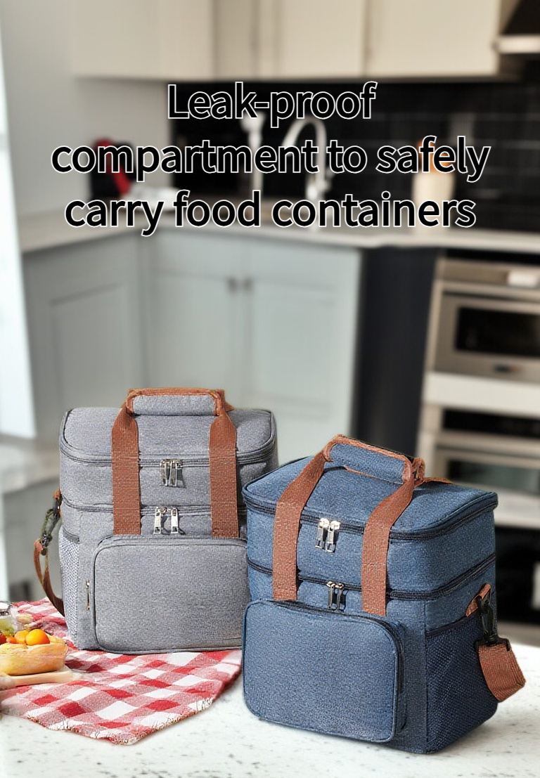 Expandable double-layer refrigerated lunch box with fresh meal compartments