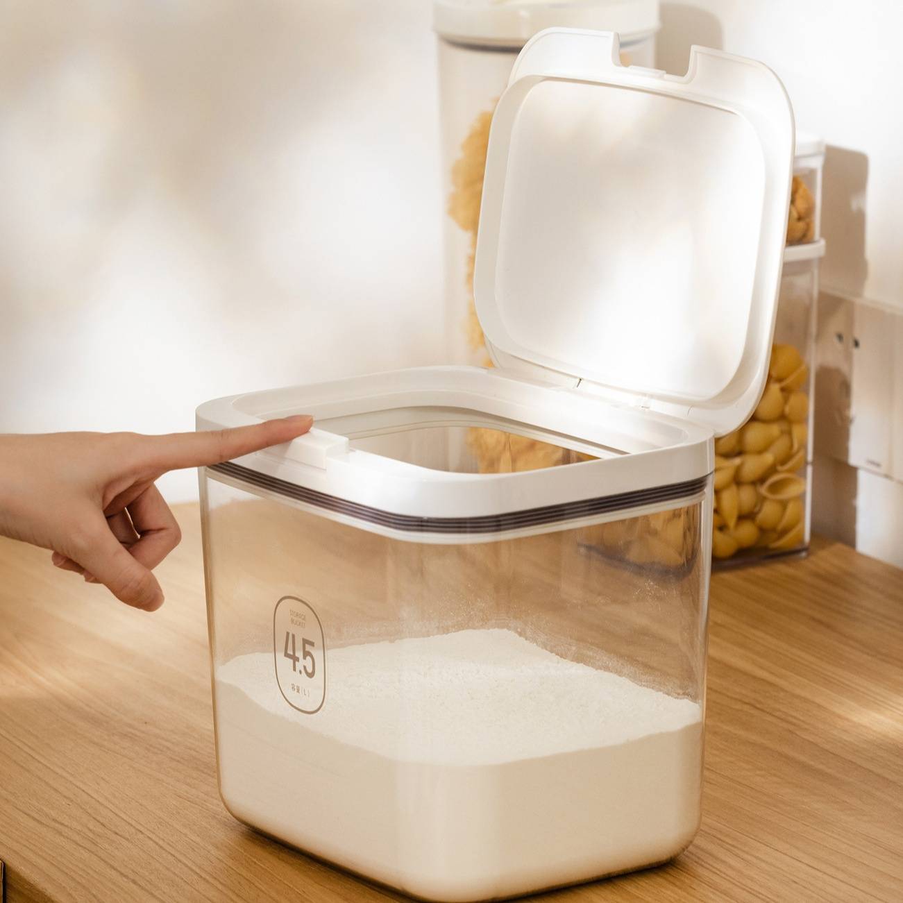 家庭用洗濯洗剤収納ボックス 密閉防湿