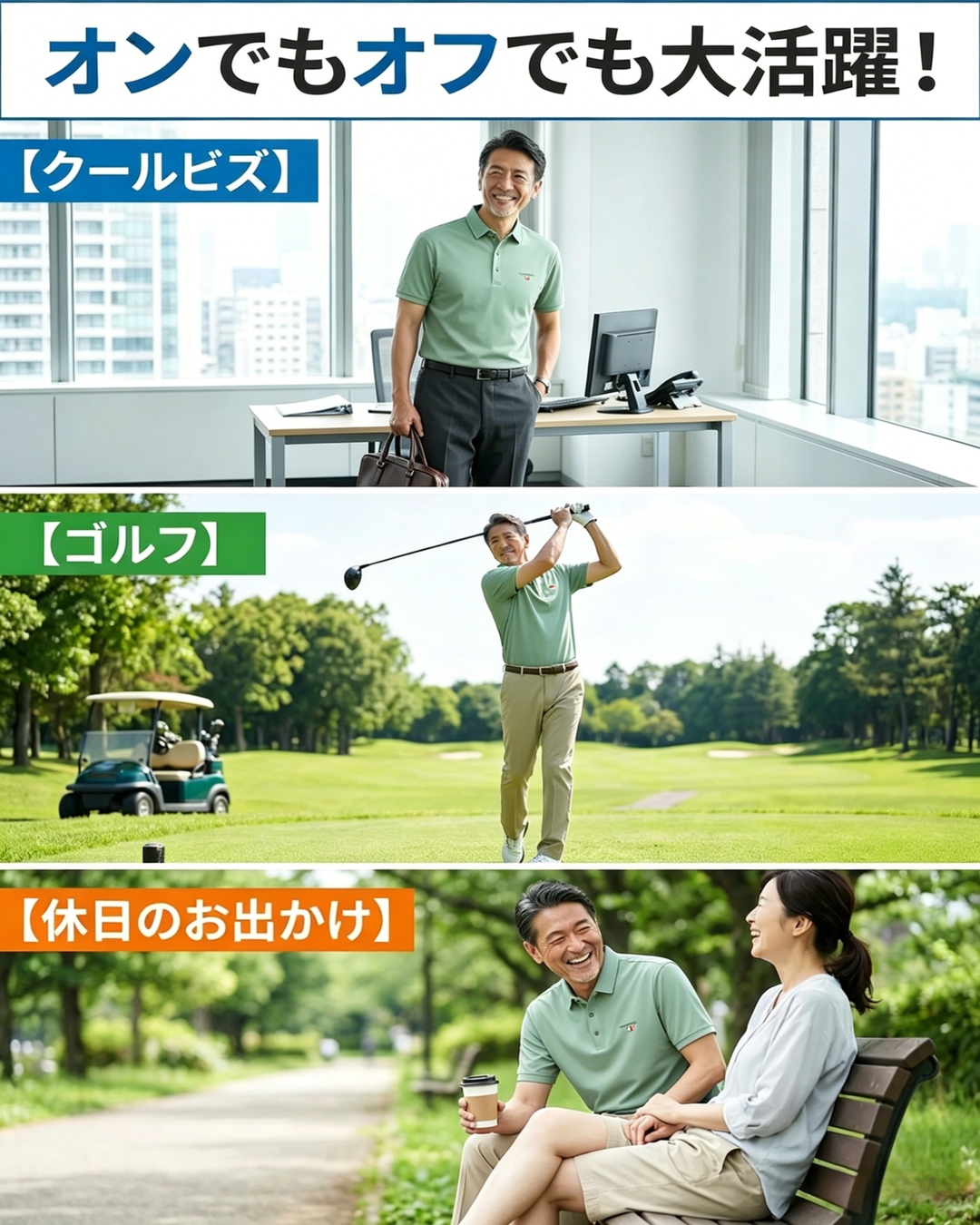 【京都西陣織 涼やかなアイスシルク】アイスシルク通気性メンズポロシャツ