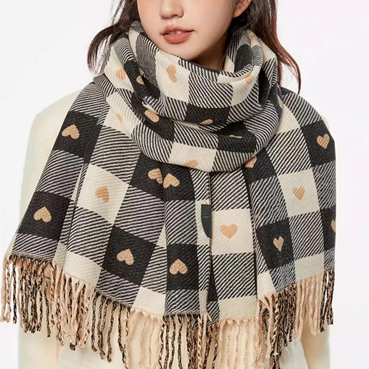 女性学生用冬の保温カシミヤマフラー