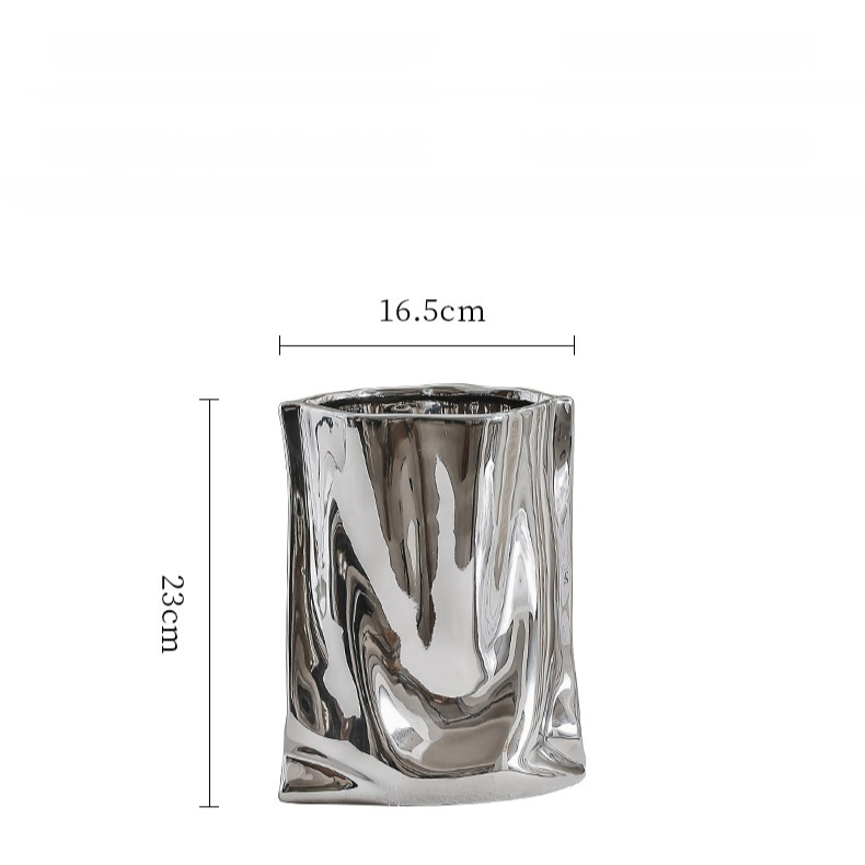 Silver Faux Flower Vase Decoration