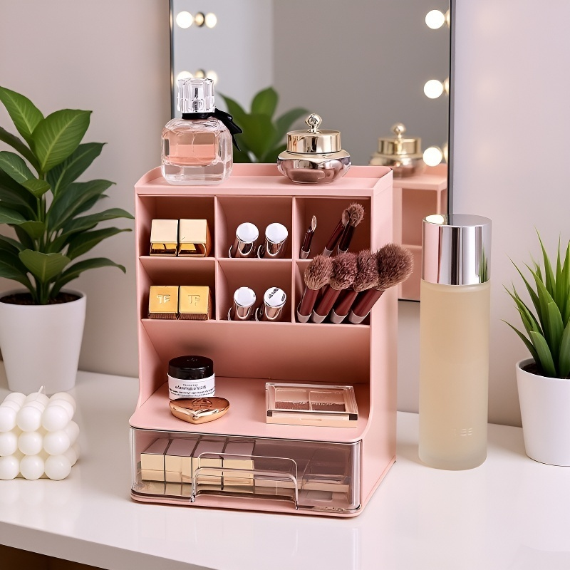 Organizador multifuncional inclinado para bolígrafos y pintalabios