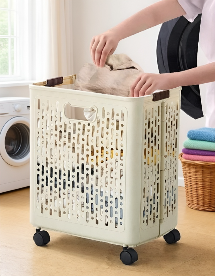 Cesta doméstica de tela duradera para ropa