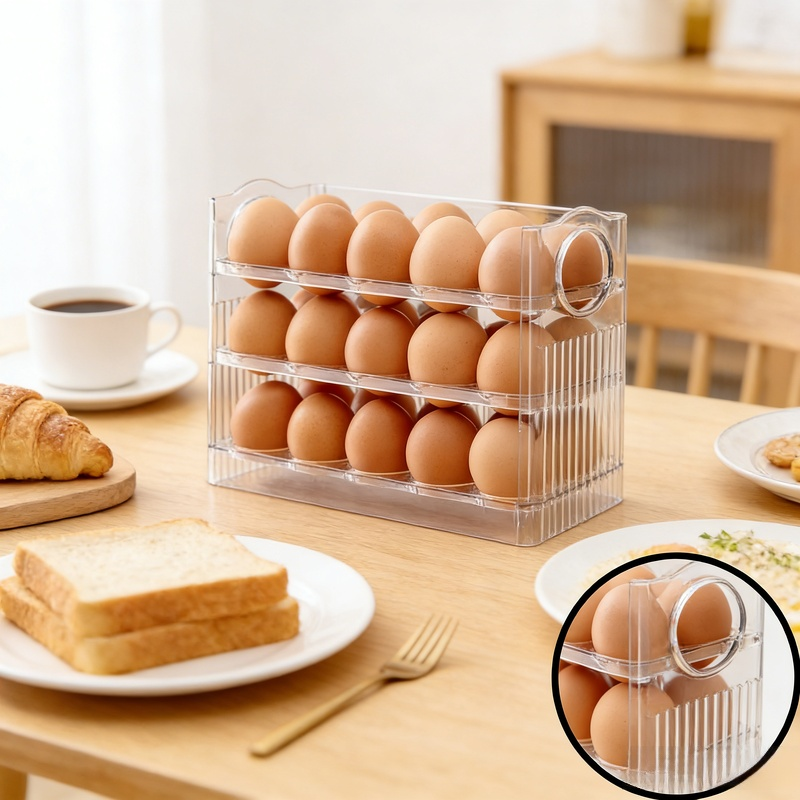 Mehrlagiger faltbarer Eierbehälter praktische Eierbox zur Aufbewahrung
