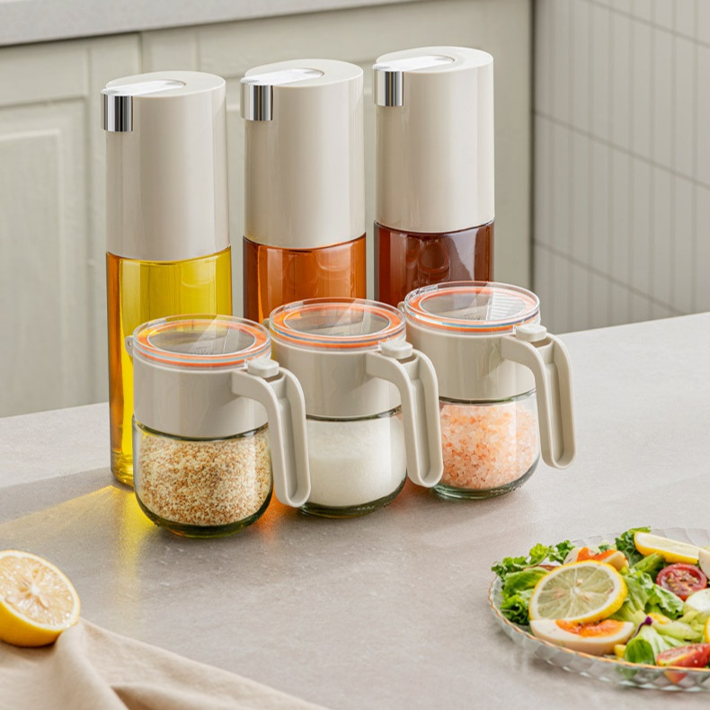 주방용 조미료 보관함 유리 소금통 밀폐 방습 조미료 전용