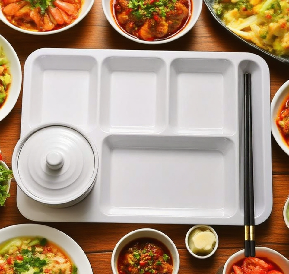 학교에서 사용하는 분격 식판