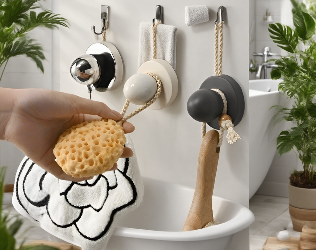 廚房收納不銹鋼吸盤掛鉤場景圖