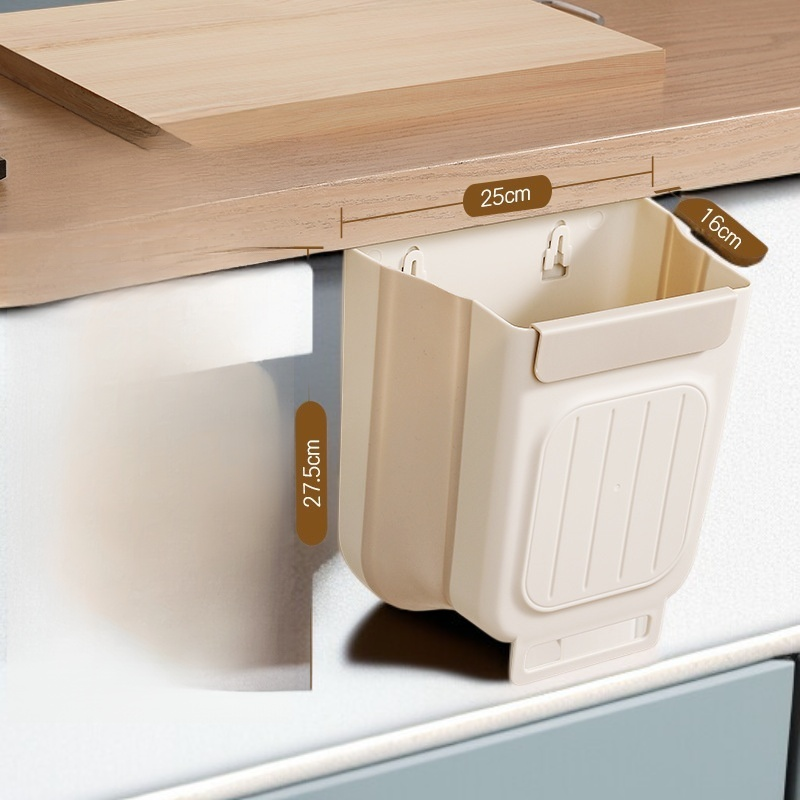 Foldable Storage Cabinet Hanging Garbage Can for Large Capacity Use