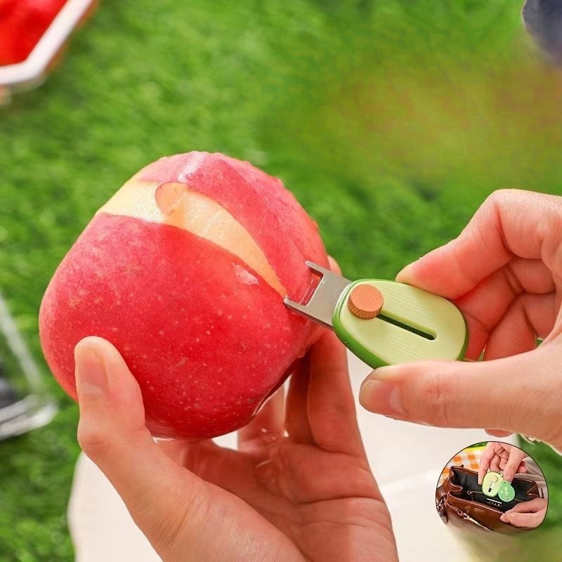 Portable Avocado Peeler, Mini Retractable Stainless Steel Skin Remover