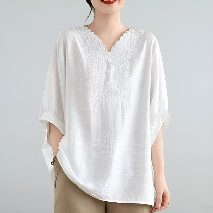 文芸高級感オーバーサイズ綿麻Tシャツ