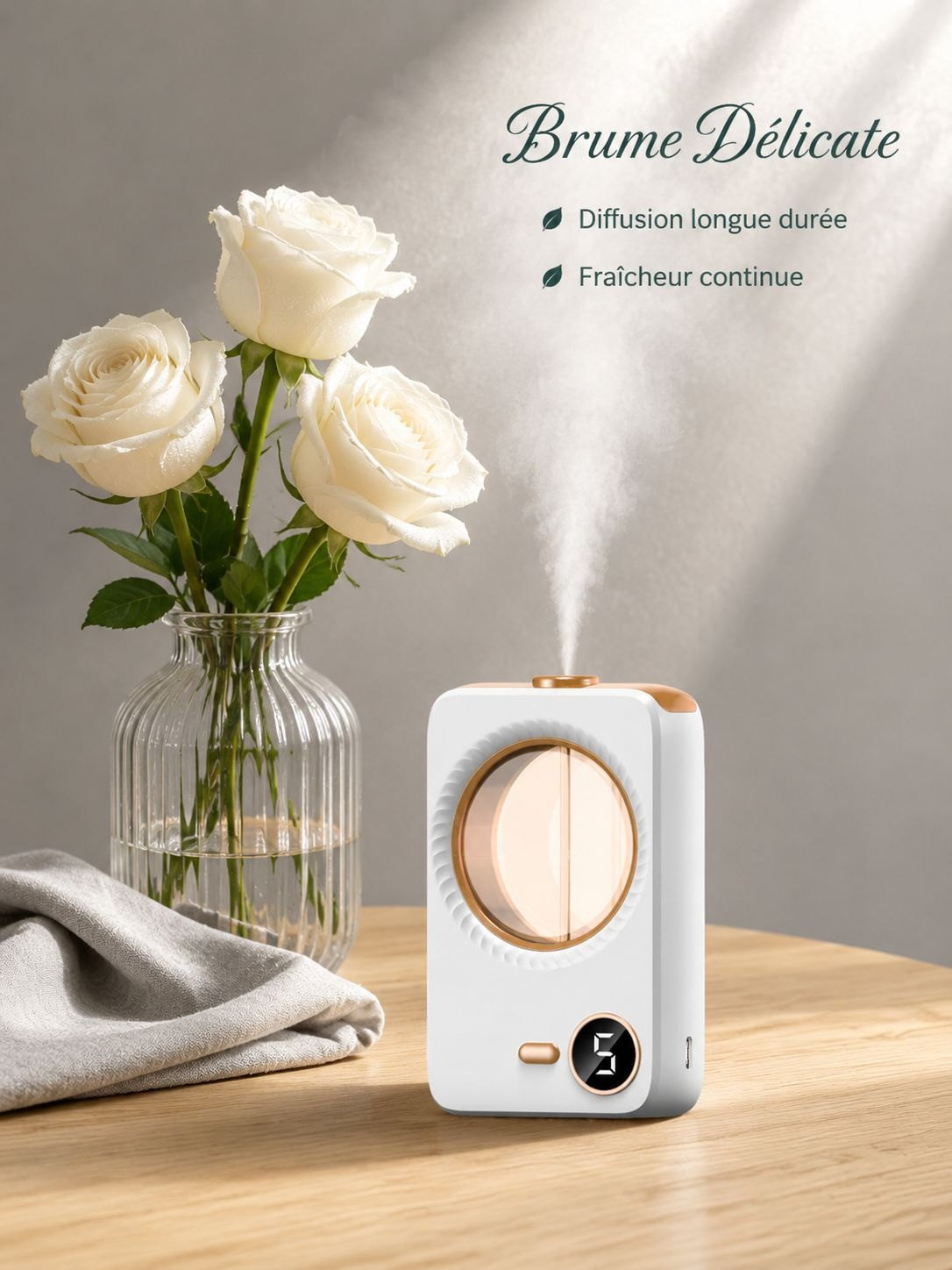 Diffuseur d'humidité intelligent à parfum longue durée avec affichage digital