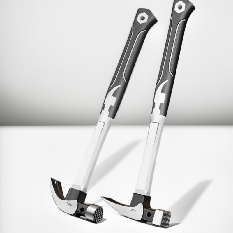 木工作業中のクローハンマー使用例