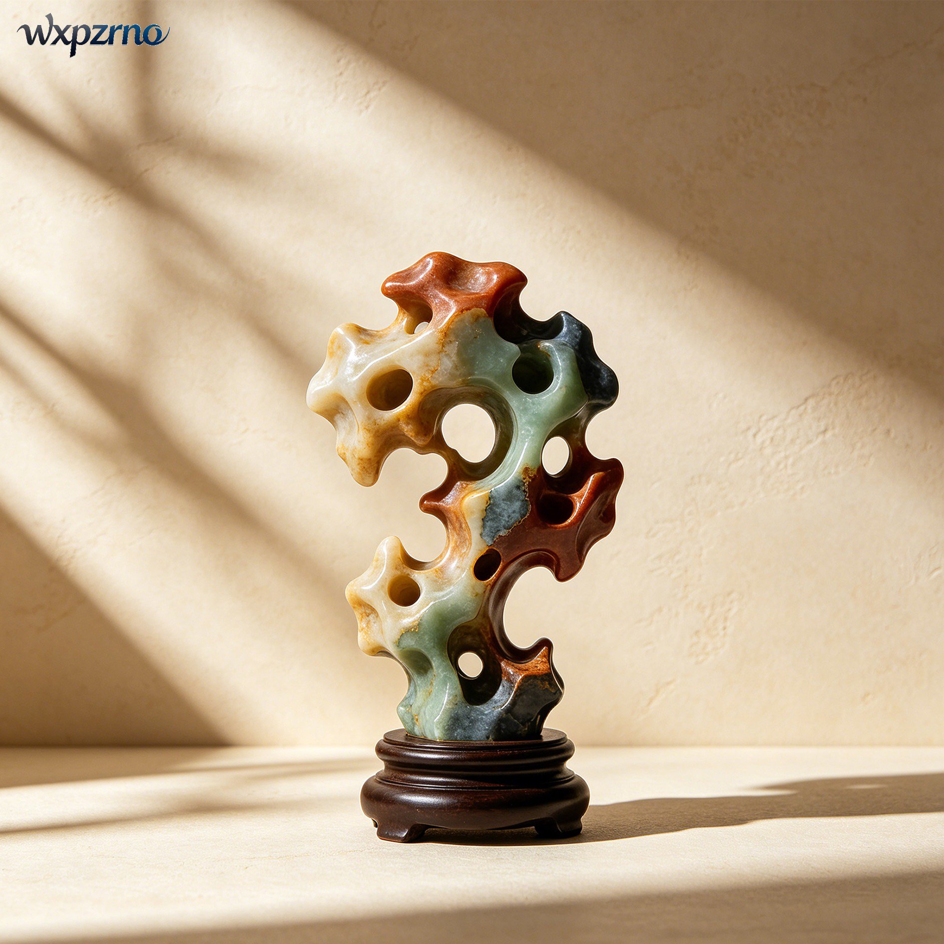 Close-up of polished jade ornament