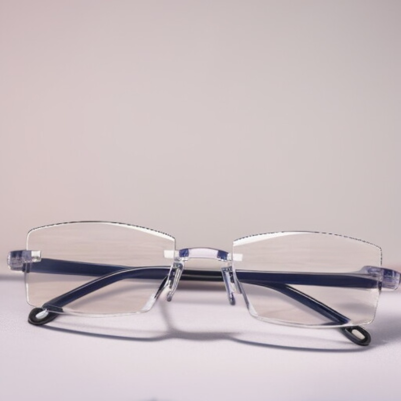 Auto-Zoom Rimless Presbyopia Glasses with Anti-Blue Light Technology