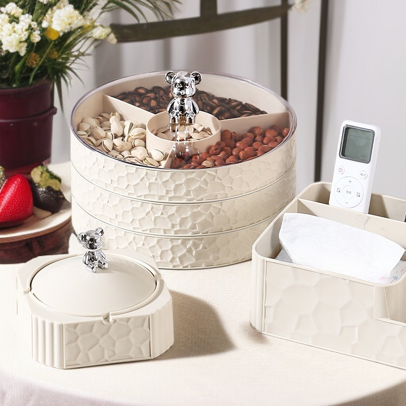 거실 간식 수납함 건과일 접시 커피 테이블 진열 과일 접시 수납함