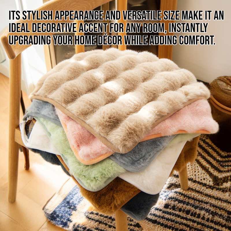 Thick plush warm cushion on modern chair
