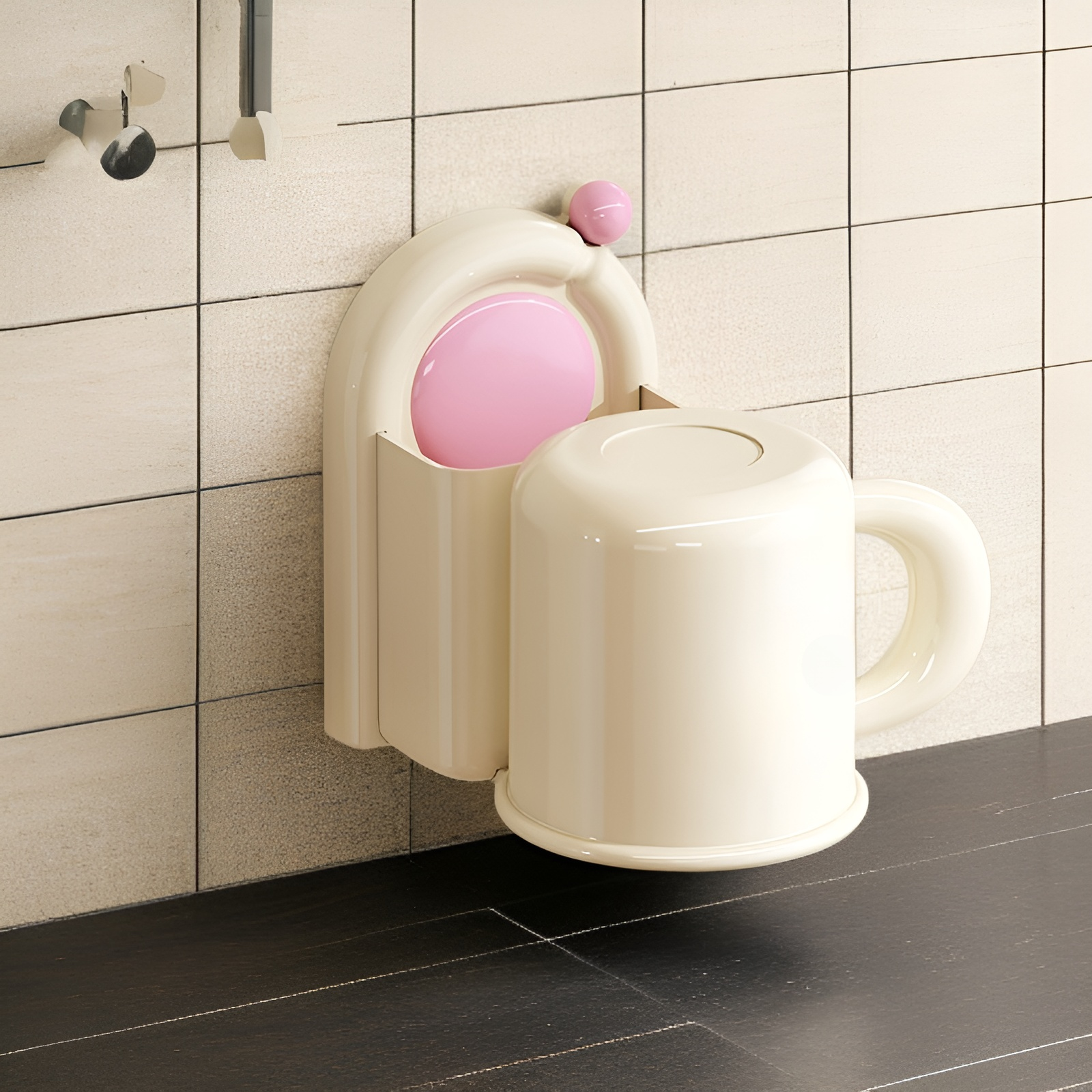 حامل فرشاة أسنان يوفر المساحة في الحمام