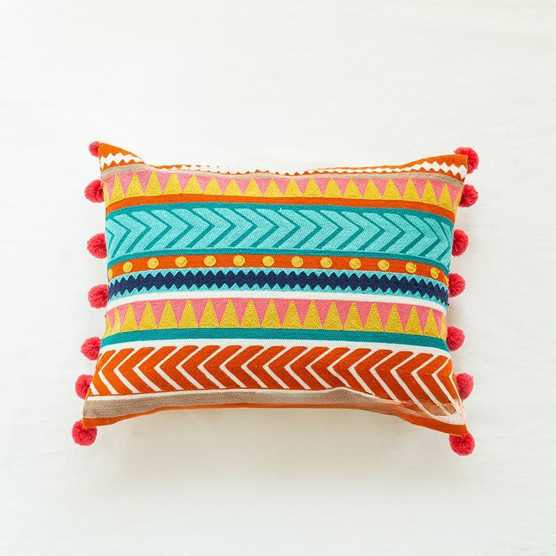 ボヘミアン刺繍入りウエストピローカバー