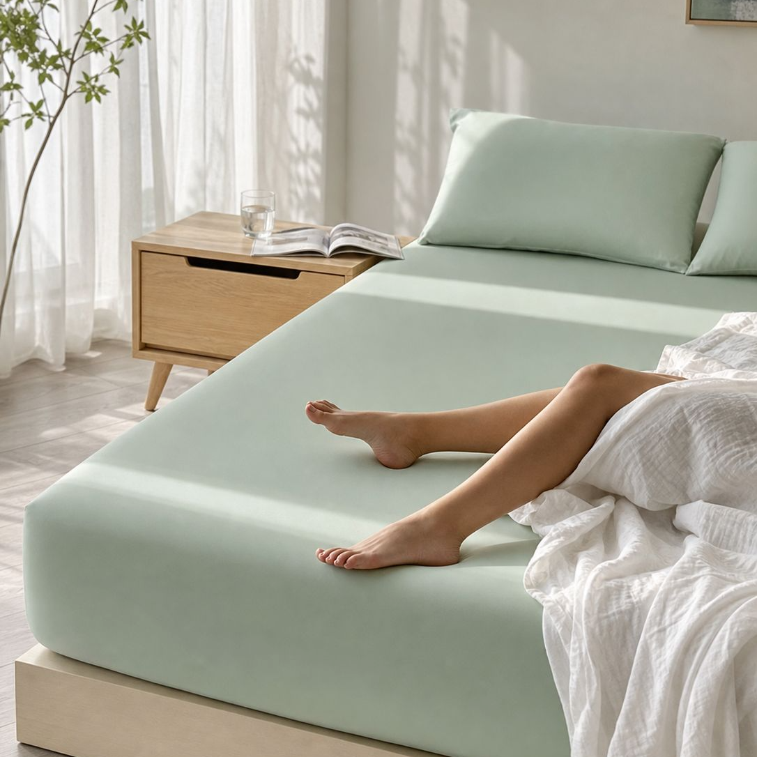 Class A Nylon/Ammonium Silk Cooling Fitted Sheet, Suitable for Summer Use in Air-Conditioned Rooms, 