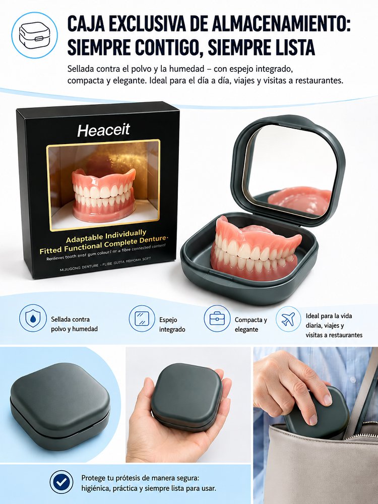 Estuche portátil para dentaduras postizas