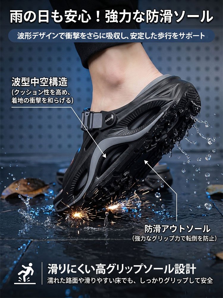 【5cm身長アップ】メンズ姿勢矯正リカバリーサンダル