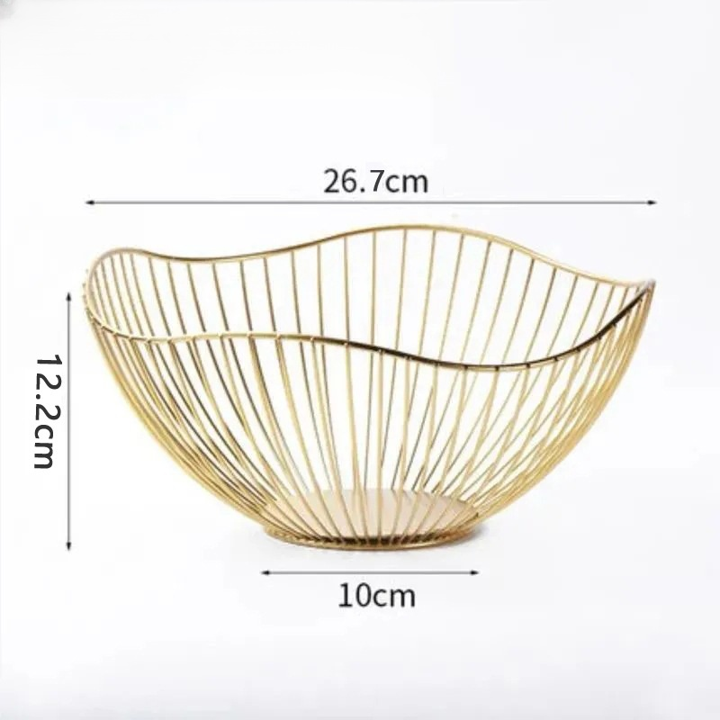 Plato de fruta de hierro forjado con hojas de loto