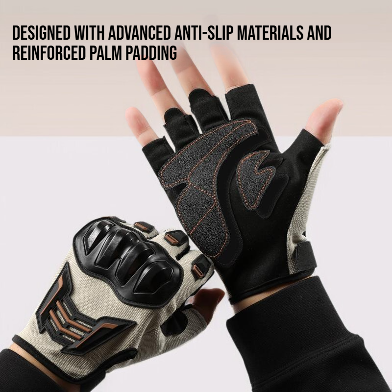 Men's anti fall and anti slip riding half finger gloves