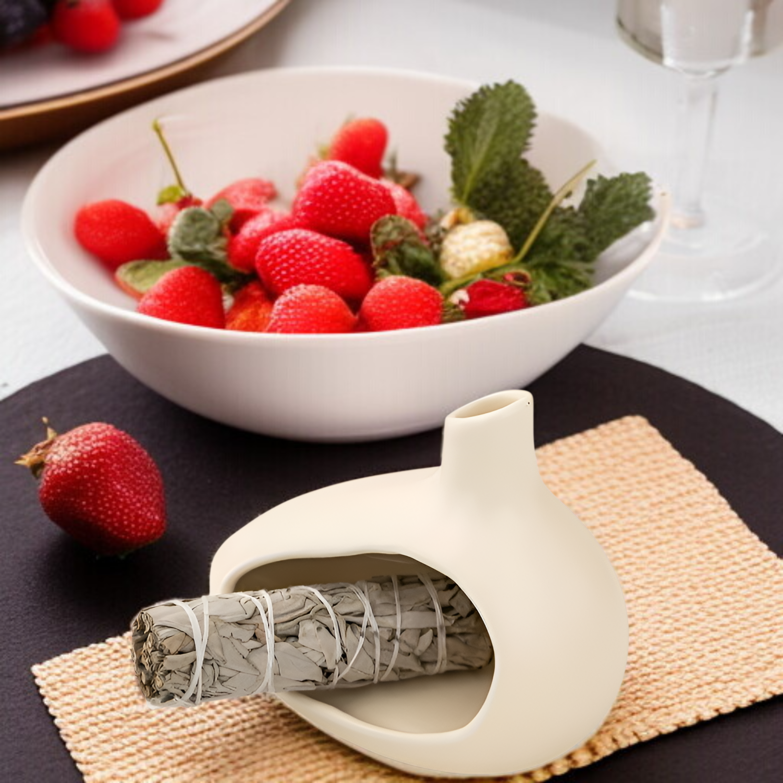 癒しの空間を演出する香炉台の使用イメージ