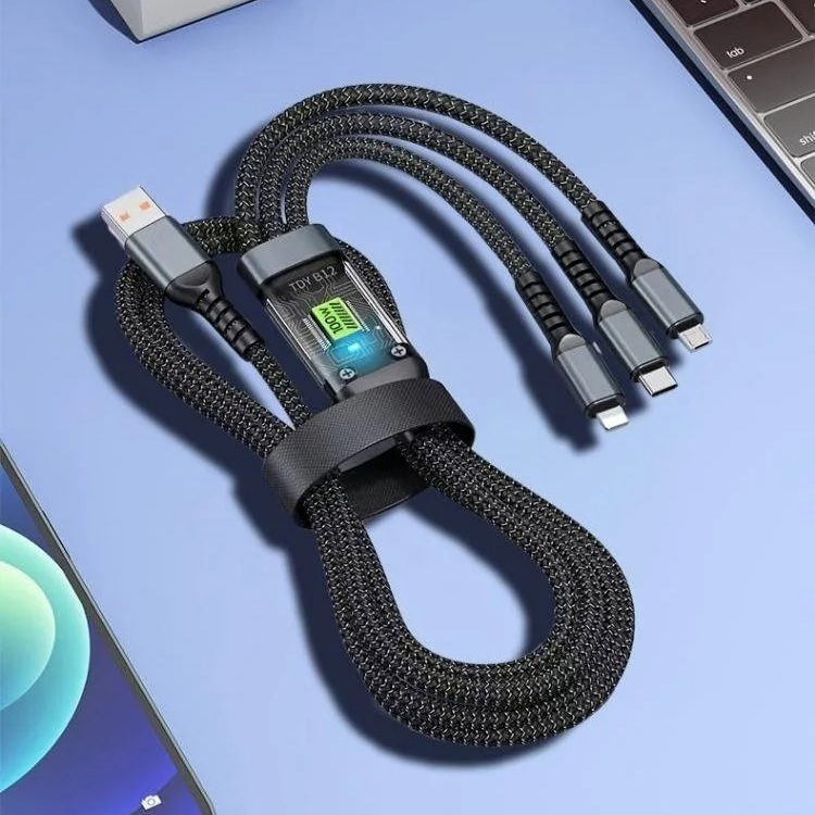 3-in-1 Transparent Fast Charging Luminous Data Cable
