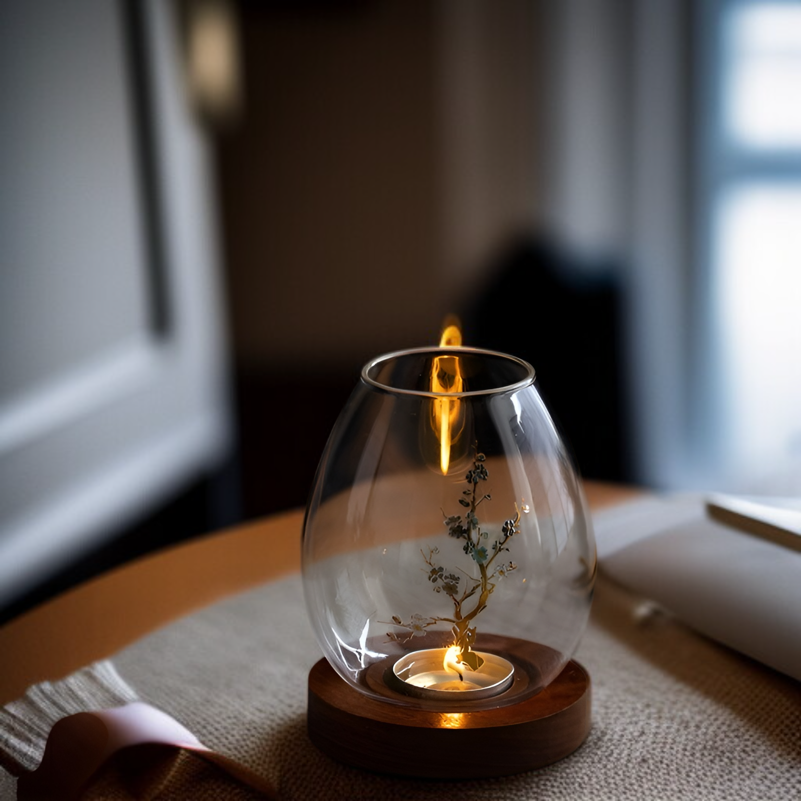 Transparente Kerzenhalter aus Glas