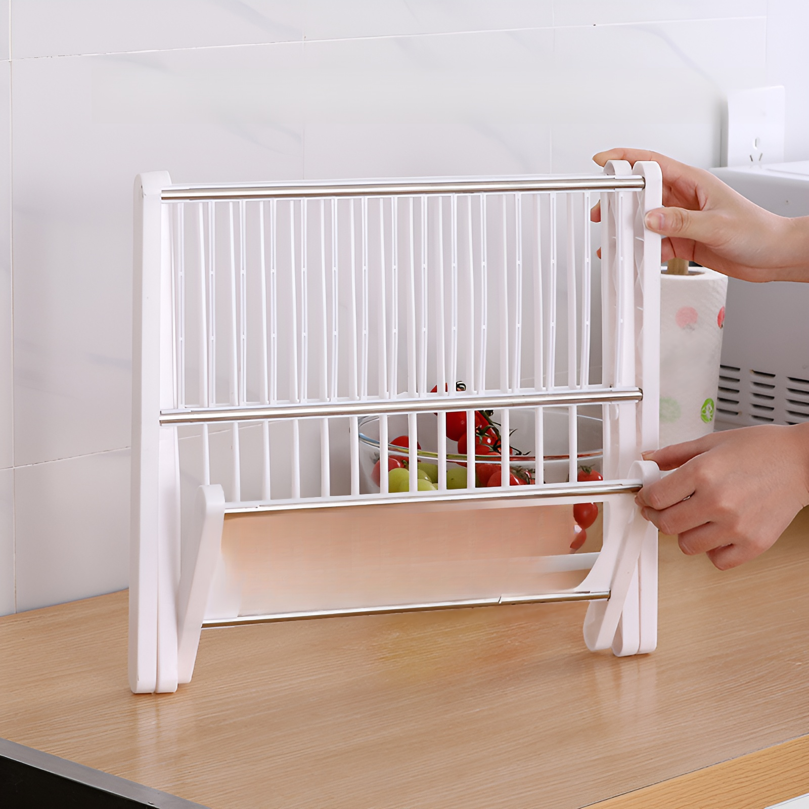 廚房免安裝瀝水收納置物架