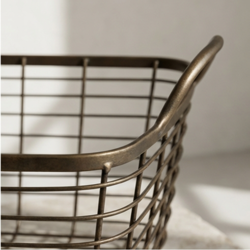 和風スタイル収納鉄製バスケット