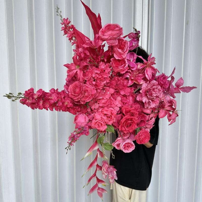 Fleurs artificielles rose rose