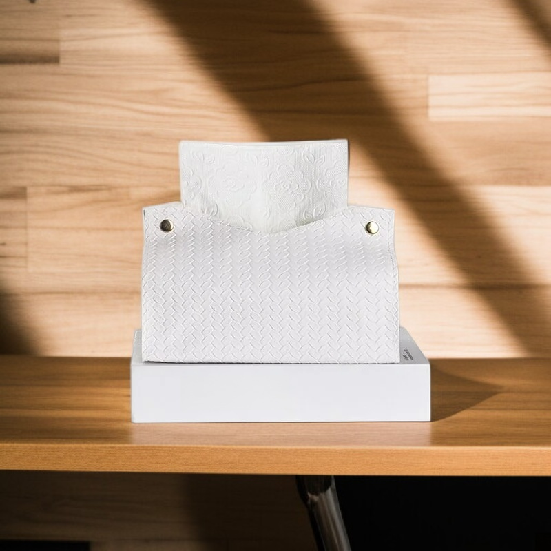 高耐久革製ティッシュボックスの美しいデザイン