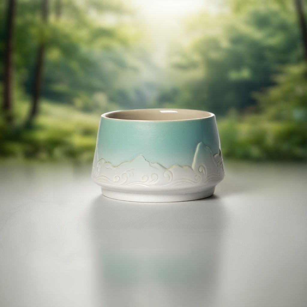 그라데이션 세라믹 평저 향로