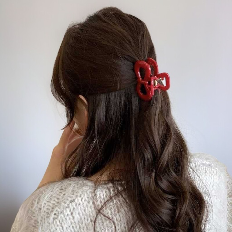 甜酷波點百搭黑色抓夾