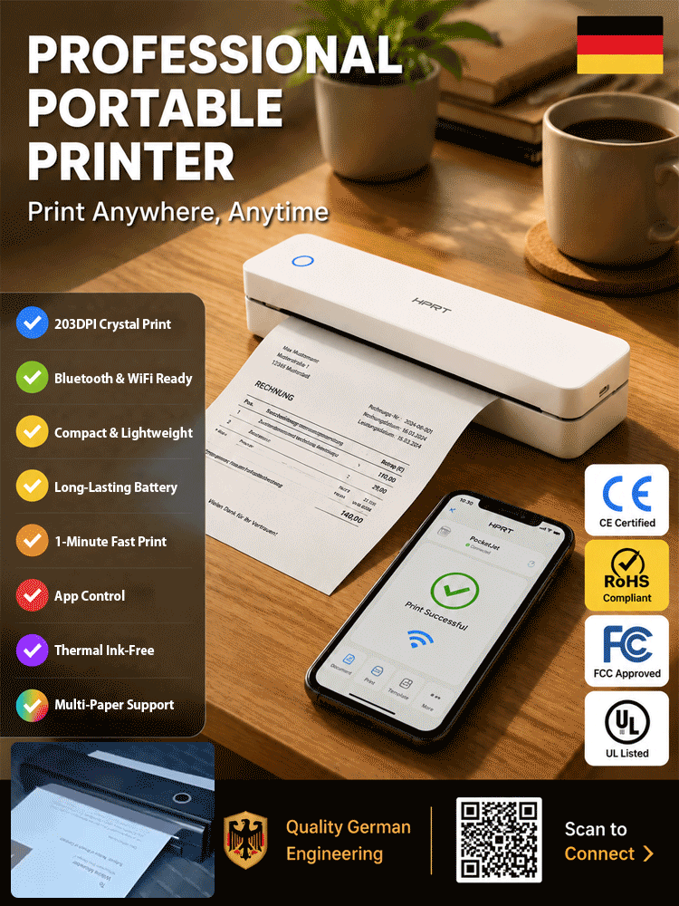 Bluetooth Portable Inkless Printer