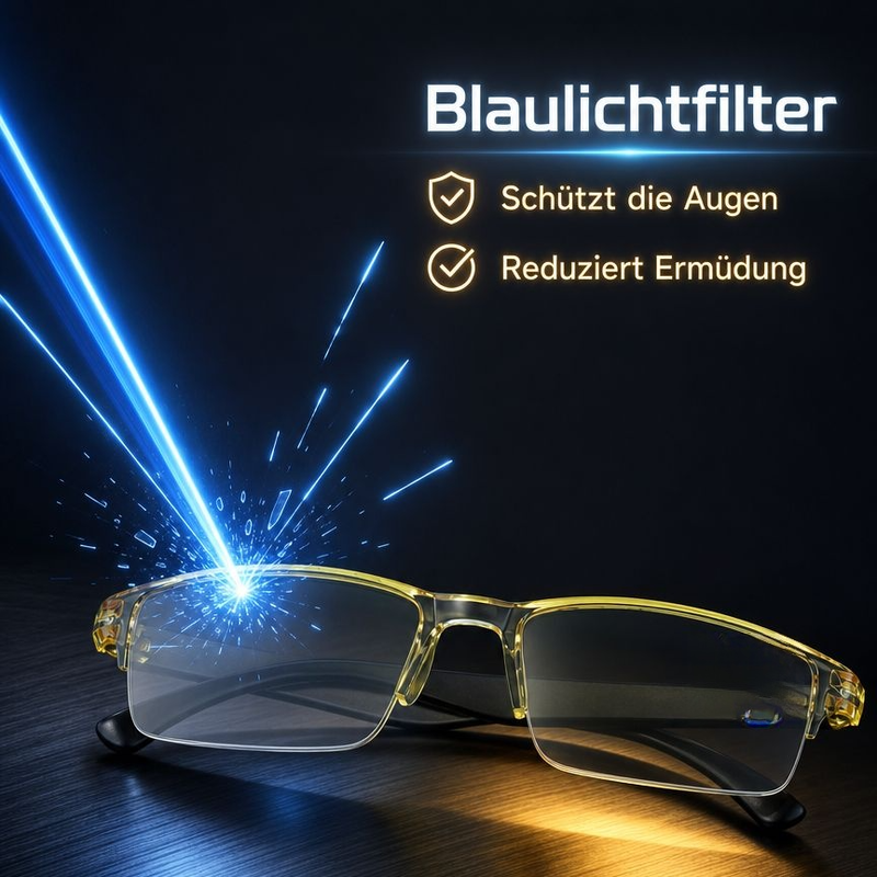 Herren Intelligente Zoom Lesebrille mit gelben Gläsern und Blaulichtschutz, modisch und bequem