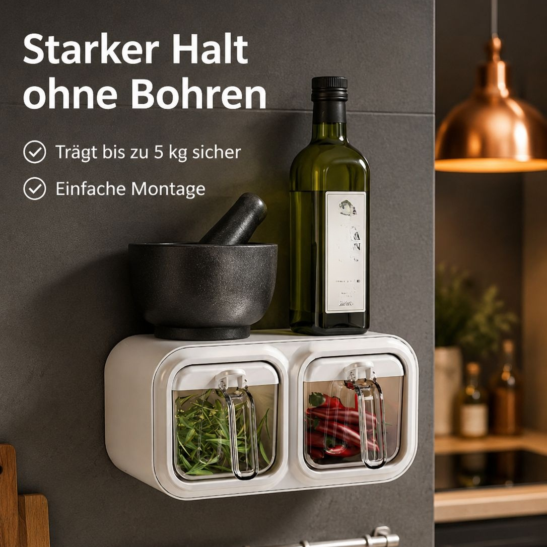Multifunktionale Aufbewahrungsbox für Salz und Gewürze