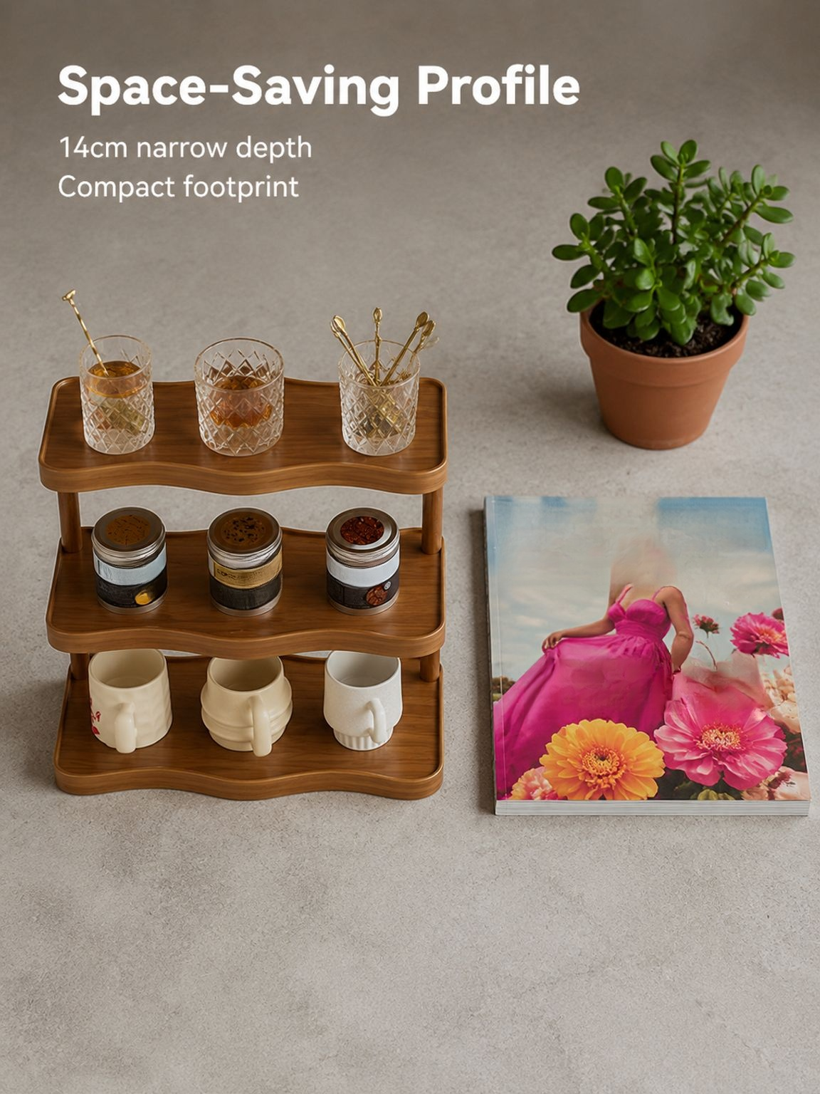 Vintage-inspired cup rack for kitchen or office