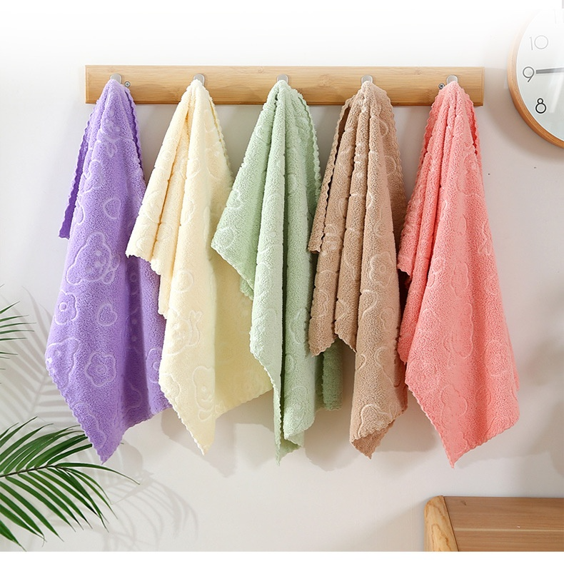 Bear Print Microfiber Towel