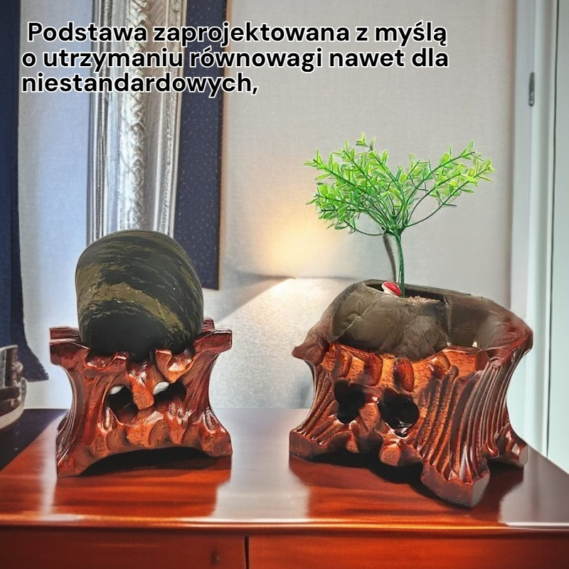 Podstawka z naturalnego drewna do równoważenia kamieni i wahadeł