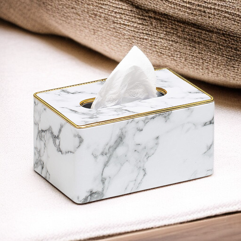 Porta pañuelos de piel, organizador de mesa de café, diseño minimalista para salón y coche