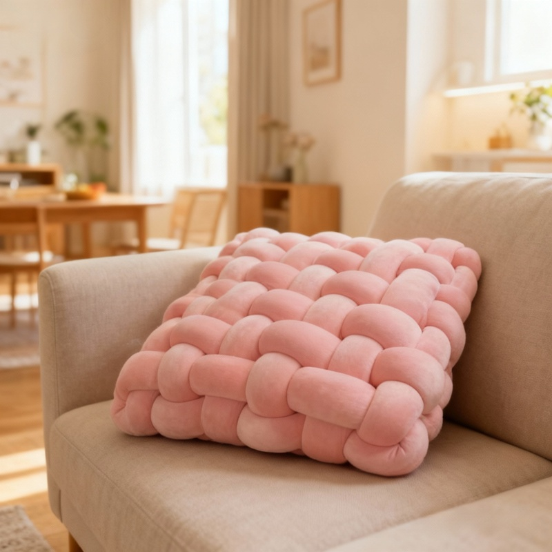 家居軟結編織裝飾靠墊
