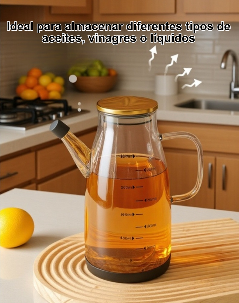 Dispensador de aceite de oliva de vidrio resistente