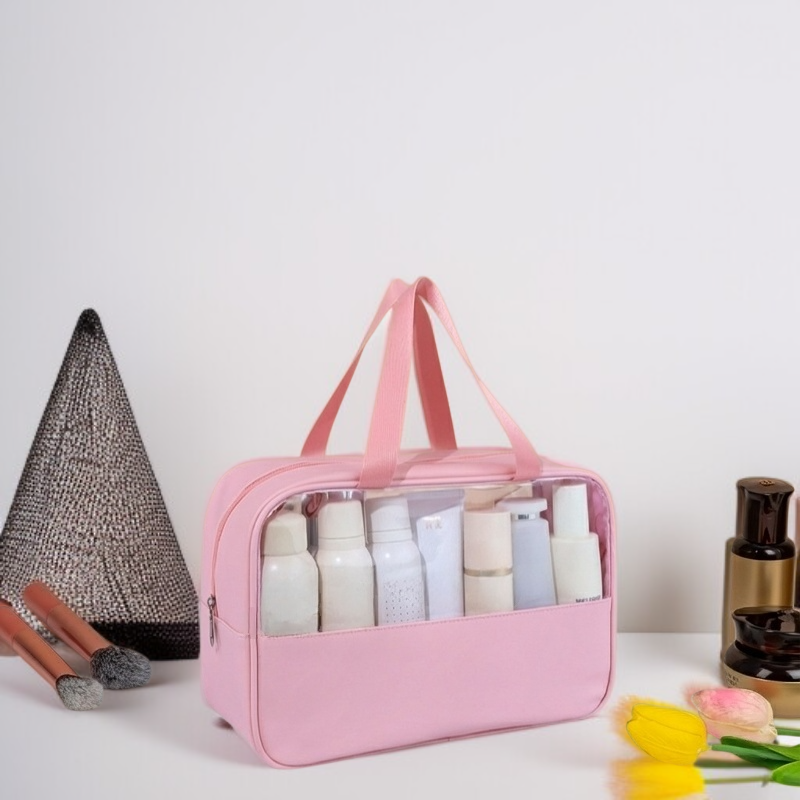 透明大容量ウォッシュバッグ 防水携帯用ハンドヘルド化粧品バッグ 旅行用大容量収納バッグ
