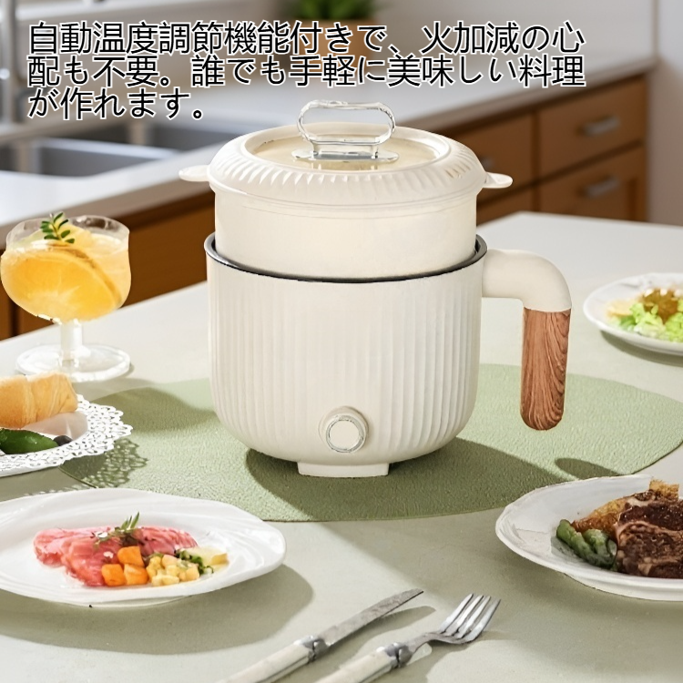 多機能ステンレス製ミニ電気調理器本体画像