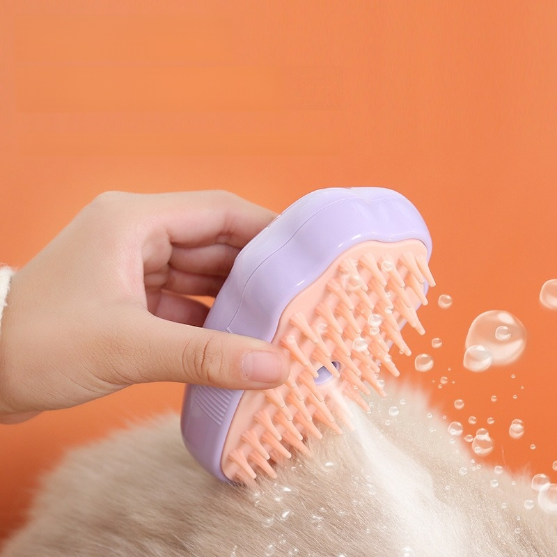 Wet and dry pet grooming brush