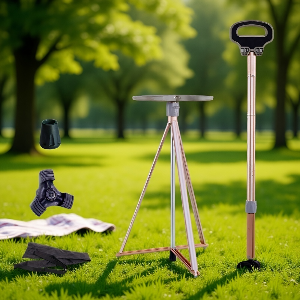 عصا متعددة الوظائف للمسنين